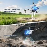 DEERC DE23 Remote Control Helicopter, RC Helicopters with 7 Colors Light, 2 Modular Battery for 24 Min Play, Altitude Hold, One Key take Off/Landing, 2.4GHz Aircraft Indoor Flying Toy for Boys Girls
