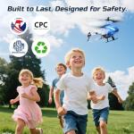 DEERC DE23 Remote Control Helicopter, RC Helicopters with 7 Colors Light, 2 Modular Battery for 24 Min Play, Altitude Hold, One Key take Off/Landing, 2.4GHz Aircraft Indoor Flying Toy for Boys Girls