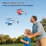 DEERC DE23 Remote Control Helicopter, RC Helicopters with 7 Colors Light, 2 Modular Battery for 24 Min Play, Altitude Hold, One Key take Off/Landing, 2.4GHz Aircraft Indoor Flying Toy for Boys Girls