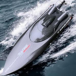Ssccgym RTR 25.5Inches FT011 Large Remote Control Brushless Boat RC Speed Watercraft 2.4G 4WD 55KM/H for Hobby Adult (2-Batteries)