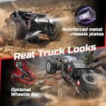 DEERC 1/10 Brushless RC Cars for Adults, 60 KMH 4x4 Off-Road RC Truck, Waterproof Remote Control Monster Truck, High Speed RC Car, All Terrain Remote Control Car for Boys, 2 * 3S Lipo Batteries