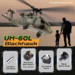 CKYSCHN UH60L Blackhawk RC Helicopter Brushless 4CH, WLtoys K170 Remote Control Helicopter for Adults, 6-Axis Gyro 2.4G RC Aircraft 3 Batteries