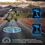 CKYSCHN UH60L Blackhawk RC Helicopter Brushless 4CH, WLtoys K170 Remote Control Helicopter for Adults, 6-Axis Gyro 2.4G RC Aircraft 3 Batteries