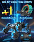 Eulogia RC Tank That Shoots, 8WD Remote Control Monster Truck with 20 Bullets | Dance, Spray, Music, Sound, 360° Rotation & Drift | All-Terrain Stunt Truck for Boys 8-12