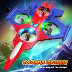 Motivekit Spider Mini Drone, Foam Remote Control Airplane for Kids, 2.4GHz RC Jet with LED Lights, 360° Stunt Flips and Rolls, Easy to Fly Toy Plane Gift for 8 9 10 12+ Year Old Boys Girls