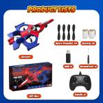 Motivekit Spider Mini Drone, Foam Remote Control Airplane for Kids, 2.4GHz RC Jet with LED Lights, 360° Stunt Flips and Rolls, Easy to Fly Toy Plane Gift for 8 9 10 12+ Year Old Boys Girls
