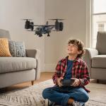 VEVOR RC Helicopter, 2.4GHz Remote Control Helicopter with Gyro, 4-Channel RC Airplane for Beginner, Wing Lights & One-Key Takeoff/Landing, Flying Plane Toys for Kids Ages 8 and up