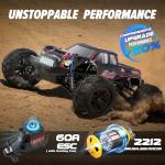 Hosim 1/10 RC Cars for Adults 62+KMH, Brushless Remote Control Car Fast, 2S Bettery RC Monster Trucks 4X4 Waterproof Off Road