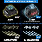 Hosim 1/10 RC Cars for Adults 62+KMH, Brushless Remote Control Car Fast, 2S Bettery RC Monster Trucks 4X4 Waterproof Off Road