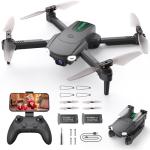 Foldable Drone with Camera for Kids Beginners - Remote Control Helicopter Toys Gifts for Boys Girls, 1080P HD FPV RC Drones with 2 Batteries, One Key Start/Land, Altitude Hold, Gesture Selfie, Black