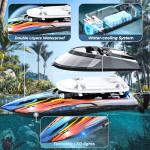 BEZGAR Remote Control Boat, 2 Pack12 inch RC Boat with Case– Auto-Flip, 30 KPH Fast Speed, 8-Shaped Mode & LED Lights – Waterproof Racing Boats for Pools, Lakes, Oceans (Adults & Teens)