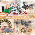 Foldable Drone with Camera for Kids Beginners - Remote Control Helicopter Toys Gifts for Boys Girls, 1080P HD FPV RC Drones with 2 Batteries, One Key Start/Land, Altitude Hold, Gesture Selfie, Black