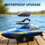 RC Boat 2 Pack Remote Control Boats for Kids & Adults,15KM/H Twin-Screw Waterproof RC Boats with 2.4GHz Remote,LED Lights, One-Key Flip,Dual Speed Modes,4 Rechargeable Batteries,Pool & Lake Racing Toy
