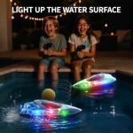 RC Boat 2 Pack Remote Control Boats for Kids & Adults,15KM/H Twin-Screw Waterproof RC Boats with 2.4GHz Remote,LED Lights, One-Key Flip,Dual Speed Modes,4 Rechargeable Batteries,Pool & Lake Racing Toy
