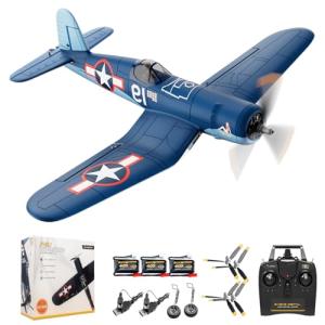 RCkuler Volantexrc Brushless RC Planes, F4U Corsair 4 Channel RTF RC Airplane Fighter, 6-Axis Gyro wiih 3 Flight Modes, One-Key Aerobatic, Wingspan 500mm Fuselage 396mm, Ideal Park Flyer