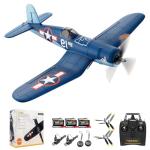 RCkuler Volantexrc Brushless RC Planes, F4U Corsair 4 Channel RTF RC Airplane Fighter, 6-Axis Gyro wiih 3 Flight Modes, One-Key Aerobatic, Wingspan 500mm Fuselage 396mm, Ideal Park Flyer