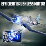RCkuler Volantexrc Brushless RC Planes, F4U Corsair 4 Channel RTF RC Airplane Fighter, 6-Axis Gyro wiih 3 Flight Modes, One-Key Aerobatic, Wingspan 500mm Fuselage 396mm, Ideal Park Flyer