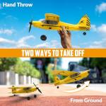 VOLANTEXRC RC Plane Trainer Sport Cub 3CH Remote Control Airplane with Prop Saver, 6-Axis Gyro Stabilizer & 3 Modes to Fly, Radio Controlled Aircraft RTF for Beginners, Kids and Adults (400mm,Yellow)
