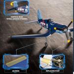 RCkuler Volantexrc Brushless RC Planes, F4U Corsair 4 Channel RTF RC Airplane Fighter, 6-Axis Gyro wiih 3 Flight Modes, One-Key Aerobatic, Wingspan 500mm Fuselage 396mm, Ideal Park Flyer