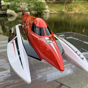 (Ready to Run) 2.4G Large Remote Control Speed Boat Fast Big Large RC Watercraft Full Function Run On Lake Pool for Beginners Adult Boys (SW-F1)
