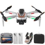 Drone with Camera for Adults 4K, RC Drones with LCD Screen Controller, LED Lights, Brushless Motors Quadcopter for Beginners, Stable Hover, Waypoint Fly, One-Key Takeoff/Landing