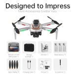Drone with Camera for Adults 4K, RC Drones with LCD Screen Controller, LED Lights, Brushless Motors Quadcopter for Beginners, Stable Hover, Waypoint Fly, One-Key Takeoff/Landing