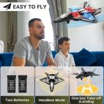 4DRC V31 RC Plane with Camera, Foam Remote Control Drones with Camera for Kids Adults 8-12 12-16, Remote Control Airplane Fighter Jet with Light, 360° Flip Fighter Jet Toy