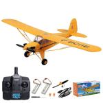 Park10 Toys RC Plane Upgrade 5 Channels 3D/6G J3-CUB RC Airplane for Adults 1406 Brushless Motor Outdoor Stunt RC Glider with Spare Propeller and 2 Batteries (Yellow)