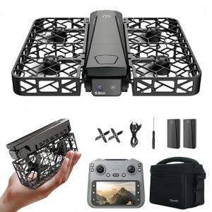 RC Drone with Camera, Follow Mode Auto Flight, Mini Foldable Quadcopter, Full Protective Mesh Propeller Guards, Crash-Resistant, Adjustable Speed, One-Key Takeoff/Landing, Remote Control Airplane UAV