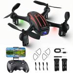 Drone with Camera 1080P HD, Remote Control Mini Drones for Kids and Adults, RC Quadcopter with One-Key Takeoff/Landing, Altitude Hold, 3D Flip, Gesture Selfie, 2 Batteries Drone for Boys and Beginners
