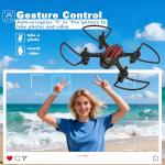 Drone with Camera 1080P HD, Remote Control Mini Drones for Kids and Adults, RC Quadcopter with One-Key Takeoff/Landing, Altitude Hold, 3D Flip, Gesture Selfie, 2 Batteries Drone for Boys and Beginners