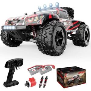 BBLD Remote Control Car - 1/18 Scale RC Cars for Adults & Kids, IPX4 Waterproof 40KM/H 4X4 Off Road Truck, 2.4GHz Remote Control, 4WD All Terrain Vehicle with 2 Batteries (Red)