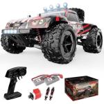 BBLD Remote Control Car - 1/18 Scale RC Cars for Adults & Kids, IPX4 Waterproof 40KM/H 4X4 Off Road Truck, 2.4GHz Remote Control, 4WD All Terrain Vehicle with 2 Batteries (Red)