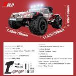 BBLD Remote Control Car - 1/18 Scale RC Cars for Adults & Kids, IPX4 Waterproof 40KM/H 4X4 Off Road Truck, 2.4GHz Remote Control, 4WD All Terrain Vehicle with 2 Batteries (Red)
