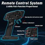 BBLD Remote Control Car - 1/18 Scale RC Cars for Adults & Kids, IPX4 Waterproof 40KM/H 4X4 Off Road Truck, 2.4GHz Remote Control, 4WD All Terrain Vehicle with 2 Batteries (Red)