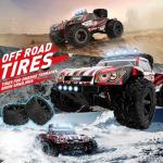 BBLD Remote Control Car - 1/18 Scale RC Cars for Adults & Kids, IPX4 Waterproof 40KM/H 4X4 Off Road Truck, 2.4GHz Remote Control, 4WD All Terrain Vehicle with 2 Batteries (Red)