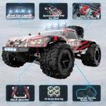 BBLD Remote Control Car - 1/18 Scale RC Cars for Adults & Kids, IPX4 Waterproof 40KM/H 4X4 Off Road Truck, 2.4GHz Remote Control, 4WD All Terrain Vehicle with 2 Batteries (Red)