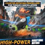 4DRC G8 Foam RC Plane Remote Control Airplane for Kids Adults, RC Airplane Helicopter Fighter Jet with 6-Axis Gyro, Light, Helicopter Plane Toy Gifts for Adults Kids Beginners