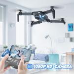 NEHEME Drones for Kids with Camera - Remote Control Helicopter Toys Gifts for Boys Girls, 1080P HD FPV RC Quadcopter for Adults, One Key Start/Land, Altitude Hold, Gravity Control, 2 Batteries, Black