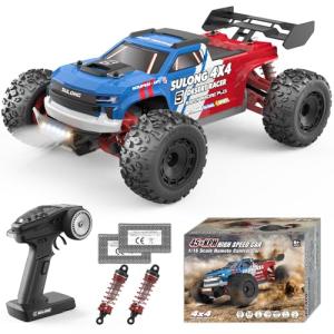 Scientoy 1/16 RC Cars 45 KPH, 4WD All Terrain High Speed Remote Control Car, Offroad RC Truck with 2 Rechargeable Batteries, 60 Mins Runtime, 2.4GHz Fast RC Cars for Adults, Kids and Boys Gifts