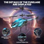 BotZilla RC Helicopter, Remote Control Helicopter for Kids & Adults, 7+1 LED Light Modes, Altitude Hold, One-Key Start/Land and Auto Hover, Remote Control Toy for Ages 8+ Boys Girls