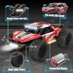 Scientoy Remote Control Car, 30+KPH High Speed 4WD RC Cars, 2.4GHz Monster Truck Toys for Boys Age 6-8-12, 1:18 RC Truck with 2 Rechargeable Batteries & LED Lights, Birthday Gifts for Adults Kids