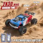 Scientoy 1/16 RC Cars 45 KPH, 4WD All Terrain High Speed Remote Control Car, Offroad RC Truck with 2 Rechargeable Batteries, 60 Mins Runtime, 2.4GHz Fast RC Cars for Adults, Kids and Boys Gifts