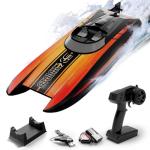 VOLANTEXRC Remote Control Boats for Pools and Lakes 30+MPH AtomicXS High Speed RC Boat for Adults Toy Boat Gifts with 2 Batteries & Reverse Function (795-5 Orange)