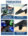 Drones for Kids Form RC Plane, Remote Control Airplane, Aircrafts for Boys and Girls, Jet Helicopter Drones with LED Lights 360° Flip, 2 Rechargeable Batteries Toys for Christmas (2 Batteries)