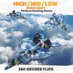 BEZGAR HQ057X RC Fighter Airplane丨Mini Drone Remote Control Jet Plane Stunt Drone for Adults & Kids Toy with Light Gift for Kids Beginner Blue