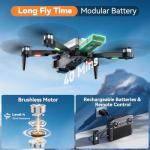 Skyvoyant Drone with Camera - 4.5 inch LCD RC Screen and Brushless Motor Drone for Adults/Kids, Foldable 1080P HD RC quadcopter. Waypoint Fly, Altitude Hold, One Key Take Off/Landing, Gesture Selfie, 3D Flip, Long Flight Time