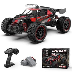 Scientoy 1:14 Remote Control Car, 30+KM/H High Speed All Terrain RC Cars for Boys Age 8-12, 2.4 GHz Off-Road RC Truck, Ideal Gifts for Adults Kids with 2 Rechargeable Batteries