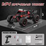 Scientoy 1:14 Remote Control Car, 30+KM/H High Speed All Terrain RC Cars for Boys Age 8-12, 2.4 GHz Off-Road RC Truck, Ideal Gifts for Adults Kids with 2 Rechargeable Batteries