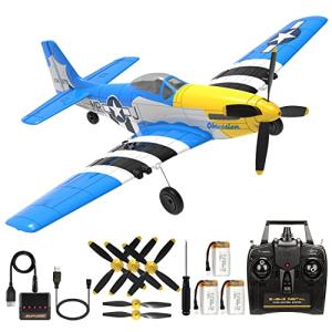 ANTSIR Remote Control Airplane P51 Mustang, 4 Channel RC Plane with 6-Axis Gyro, WW2 Warbird Aerobatic Fighter Glider Park Flyer Gift for Adults & Kids Age 12+